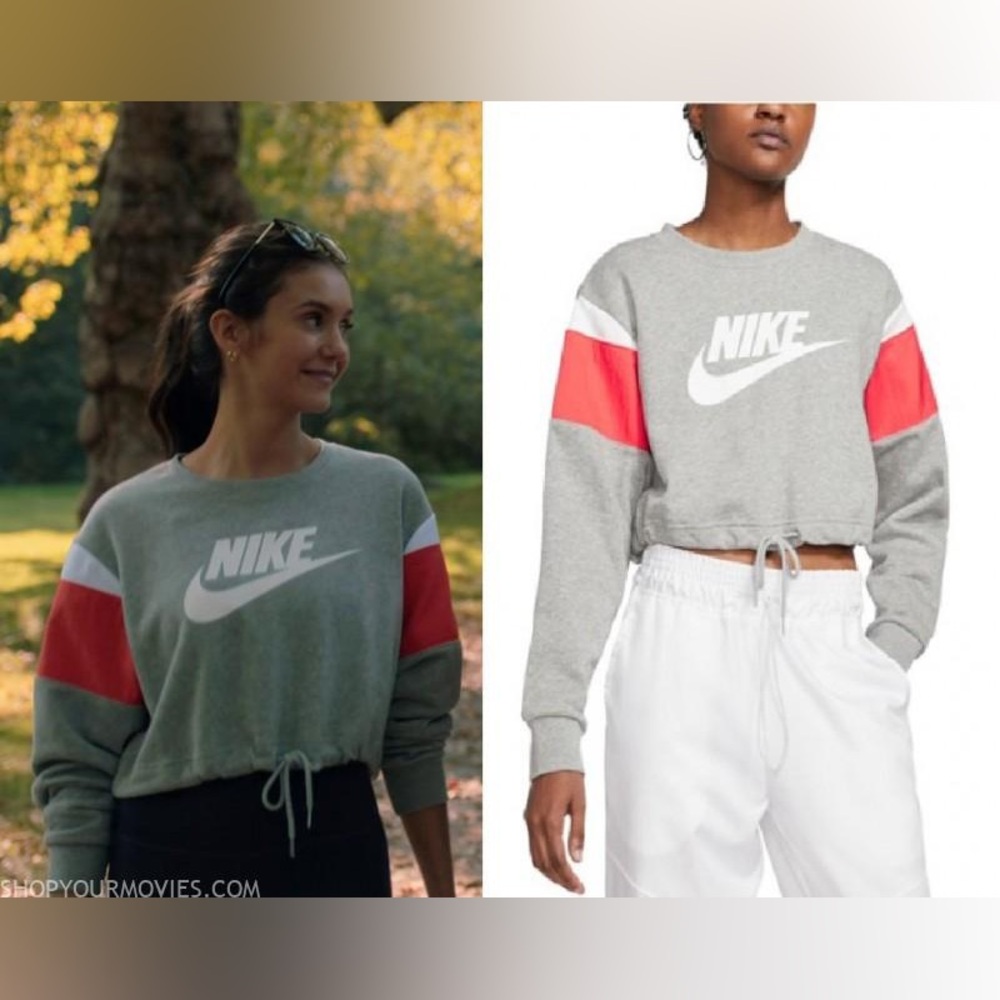 NIKE Long Sleeve Crew Neck Crop Top